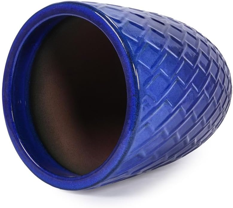 17in Dark Blue Diamond Ceramic Planter
