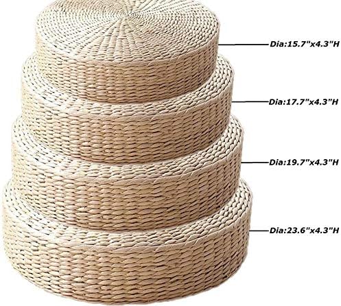 2 19.7in Straw Round Tatami Cushions