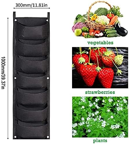 2 Black 7-Pocket Vertical Hanging Grow Bags