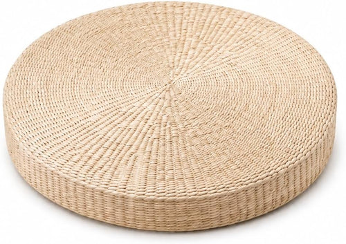 15.7in Natural Straw Round Tatami Cushion