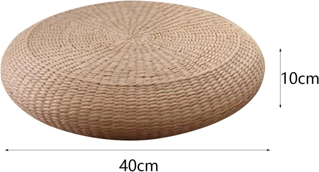 15.75in Woven Straw Round Cushion