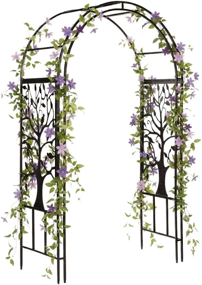 7ft Plow & Hearth Tree of Life Metal Garden Arch Trellis