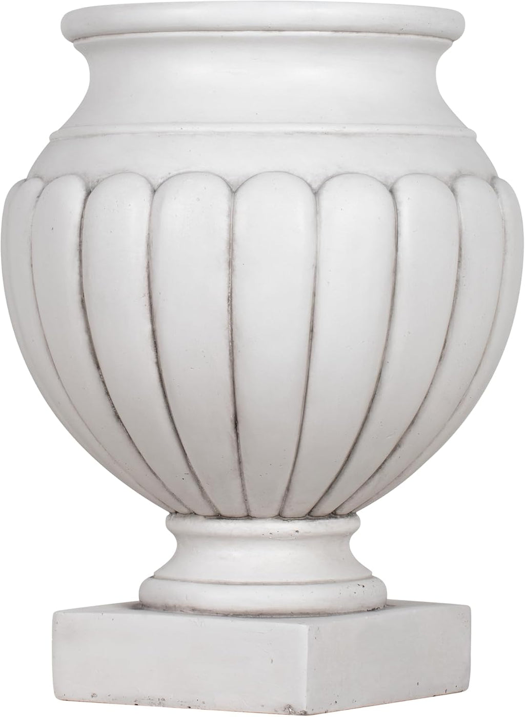 23in Antique White MGO Pedestal Urn Planter
