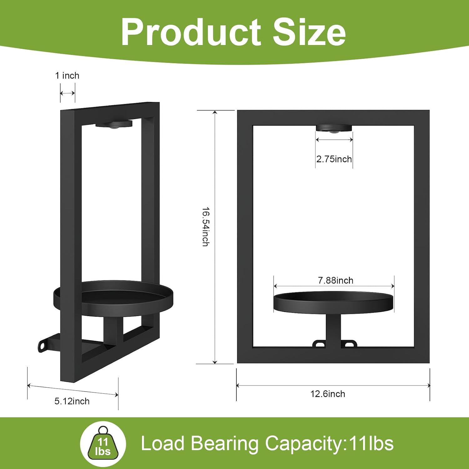 LED Light Metal Wall Plant Shelf