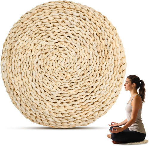 11.61in Natural Straw Round Cushion