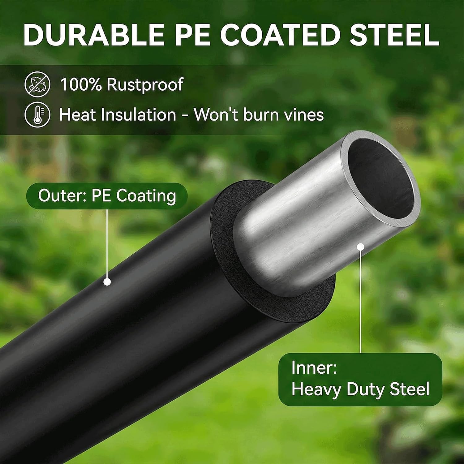 83in Rustproof Steel Garden Tunnel Trellis for Vegetables