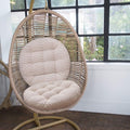 2 Beige Striped Round Floor Cushions