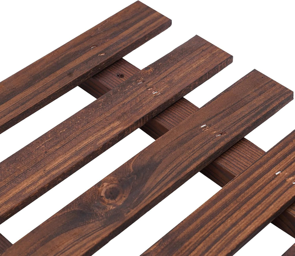 2 Brown Wooden Vertical Wall Planters