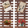 2 Brown Wooden Vertical Wall Planters