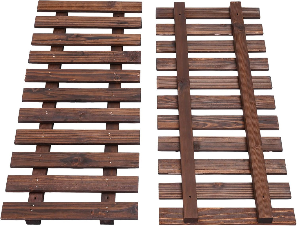 2 Brown Wooden Vertical Wall Planters