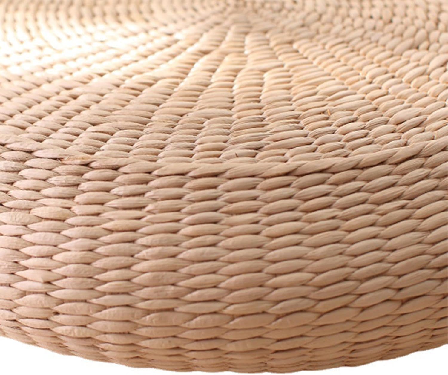 15.75in Woven Straw Round Cushion