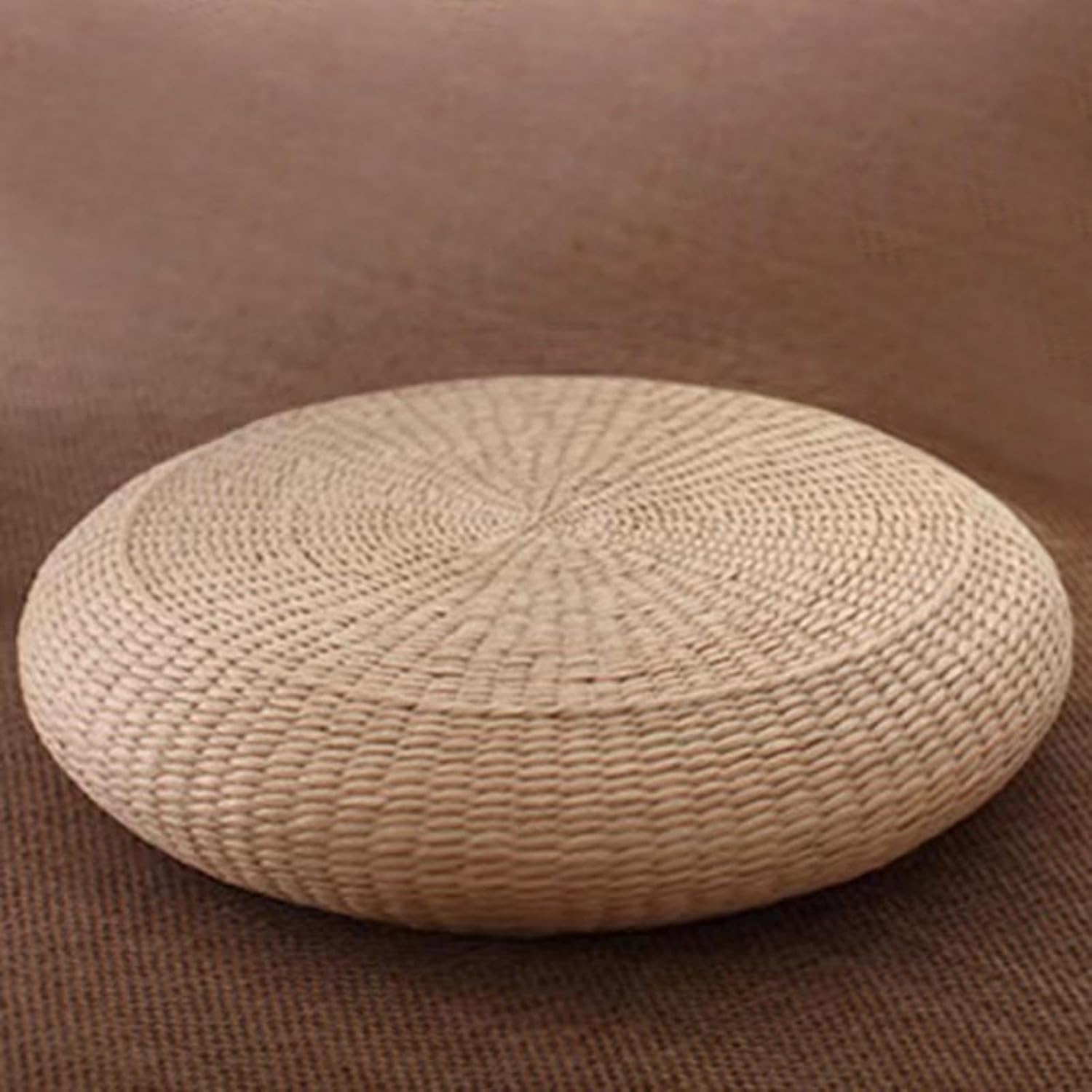 15.75in Woven Straw Round Cushion
