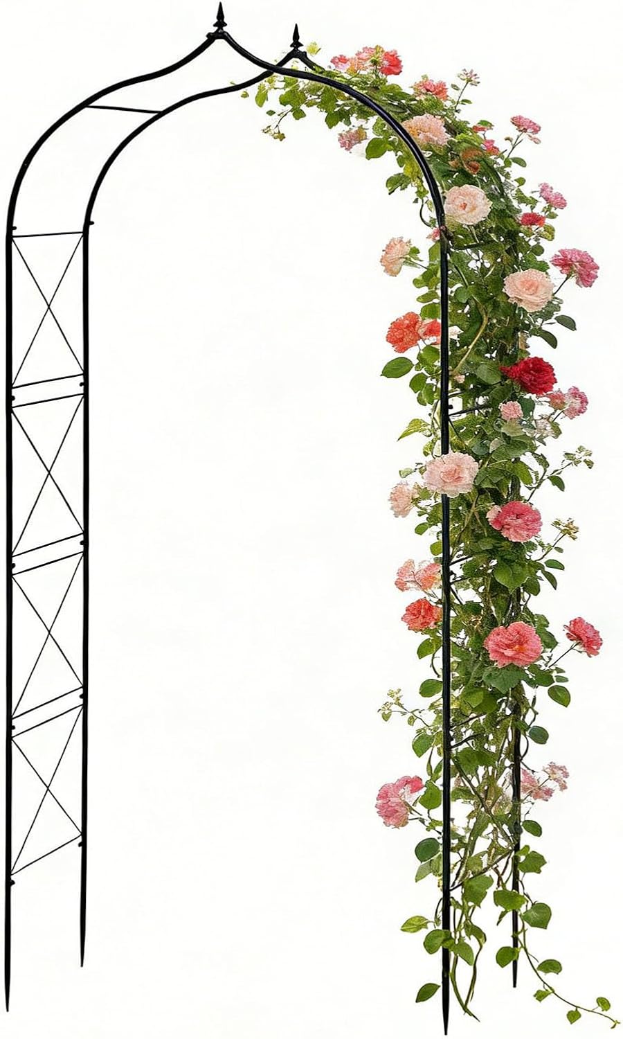 8Ft Thickened Rustproof Metal Garden Arbor Trellis