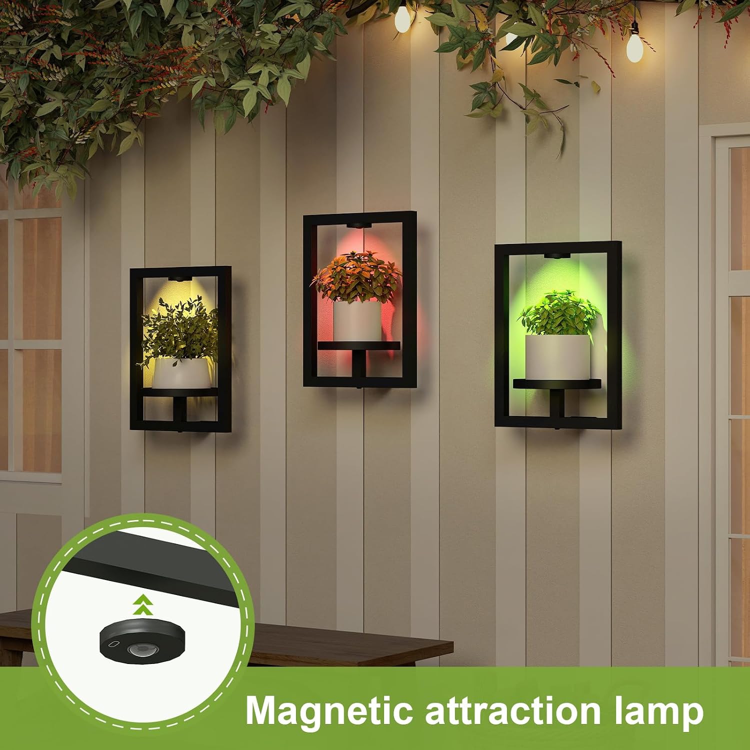 LED Light Metal Wall Plant Shelf