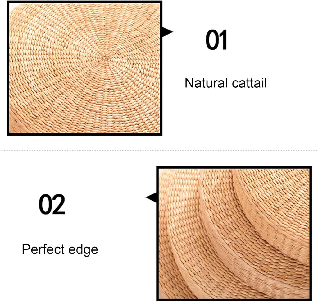 40cm Natural Straw Round Seat Cushion