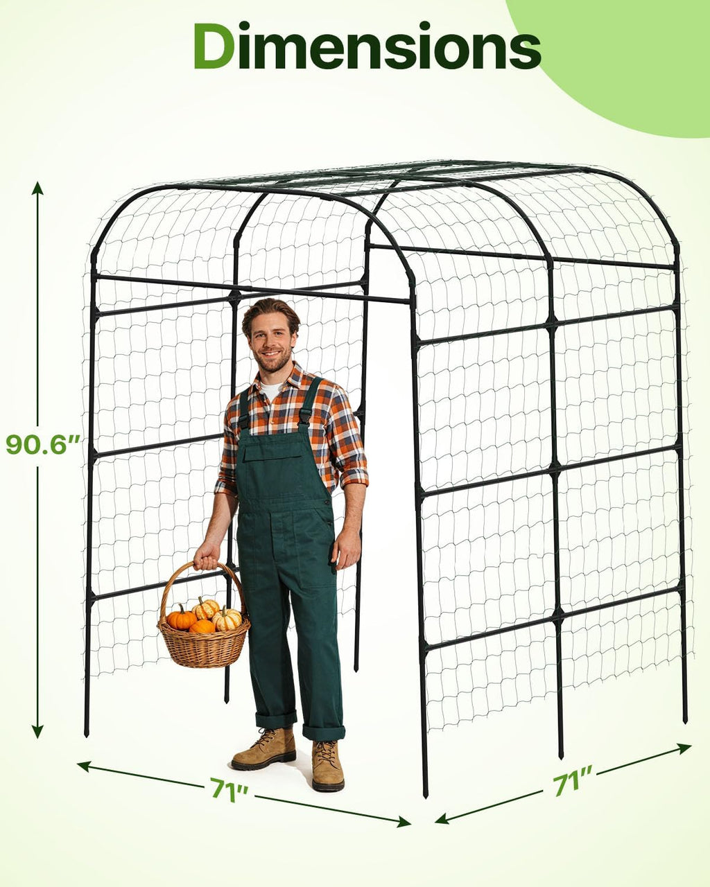 7.5FT Metal Garden Arch Trellis for Climbing Plants