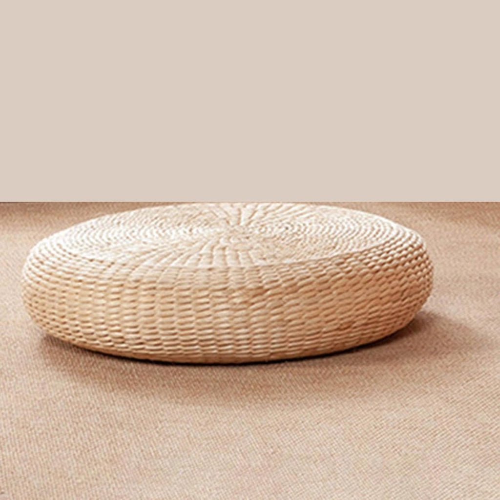 15.75in Woven Straw Round Cushion