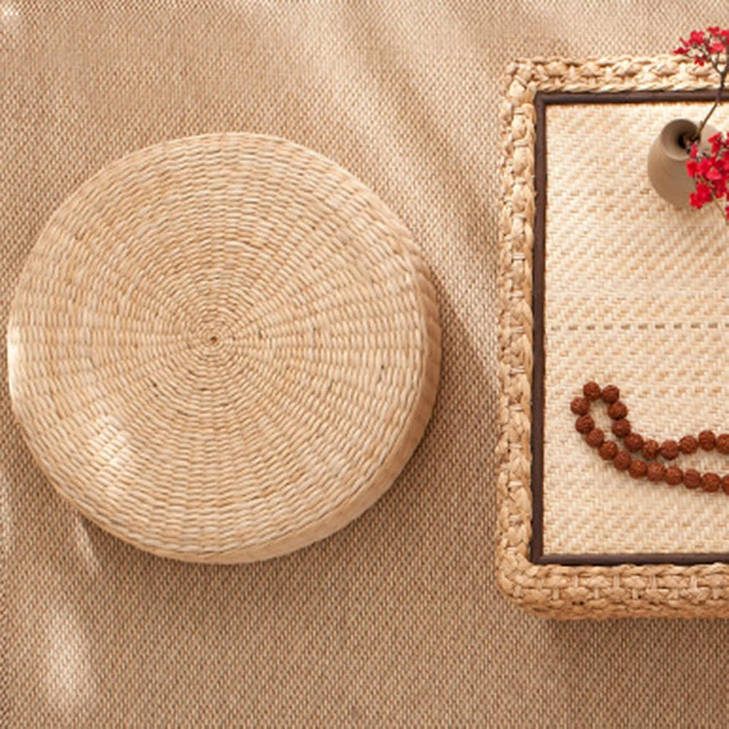 40cm Natural Straw Round Seat Cushion