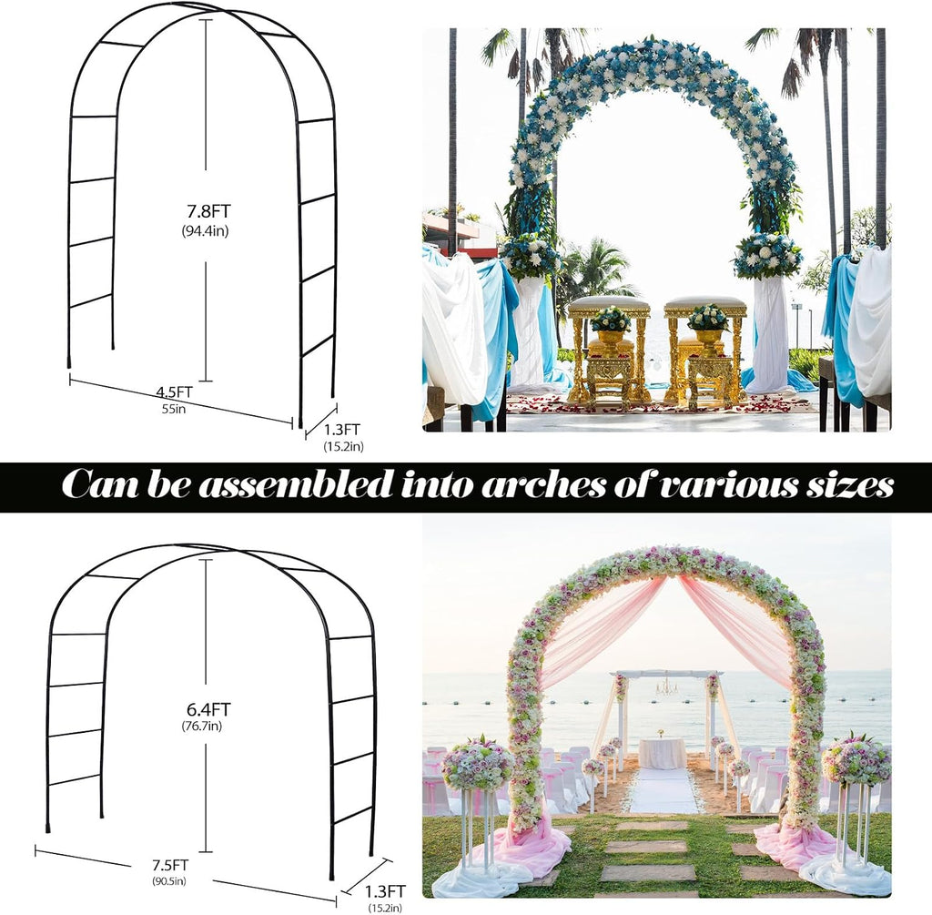 Multi Size Metal Tube Garden Arch Trellis for Plants & Wedding