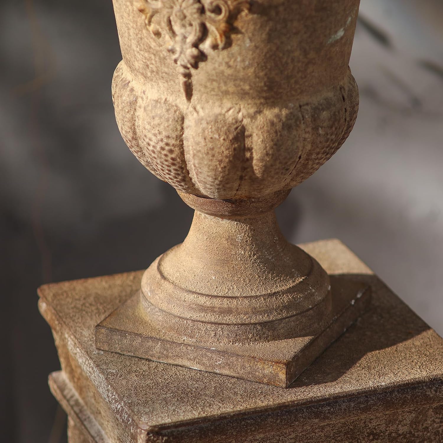 16in Vintage Iron Urn Planters Indoor Outdoor