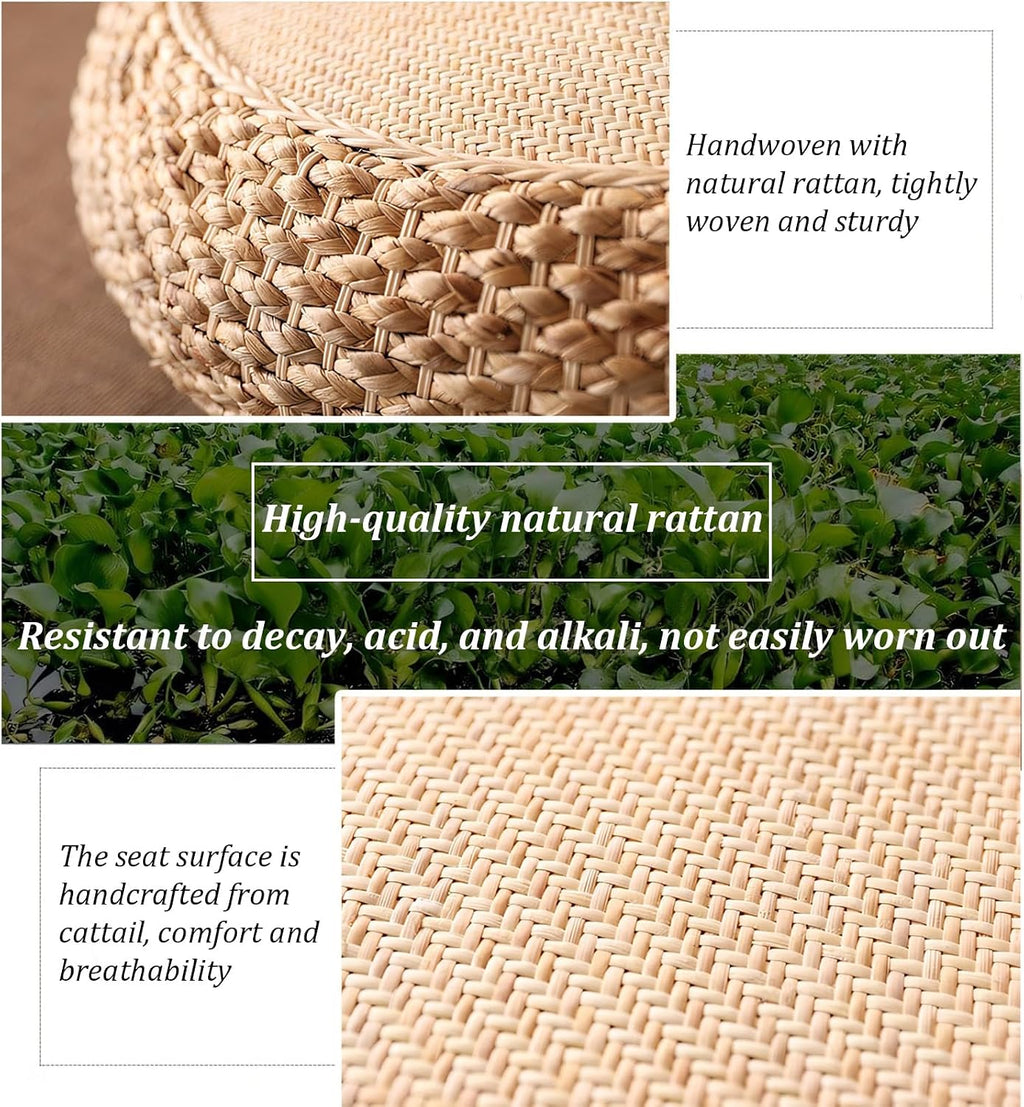 23.62in Natural Woven Round Floor Cushion