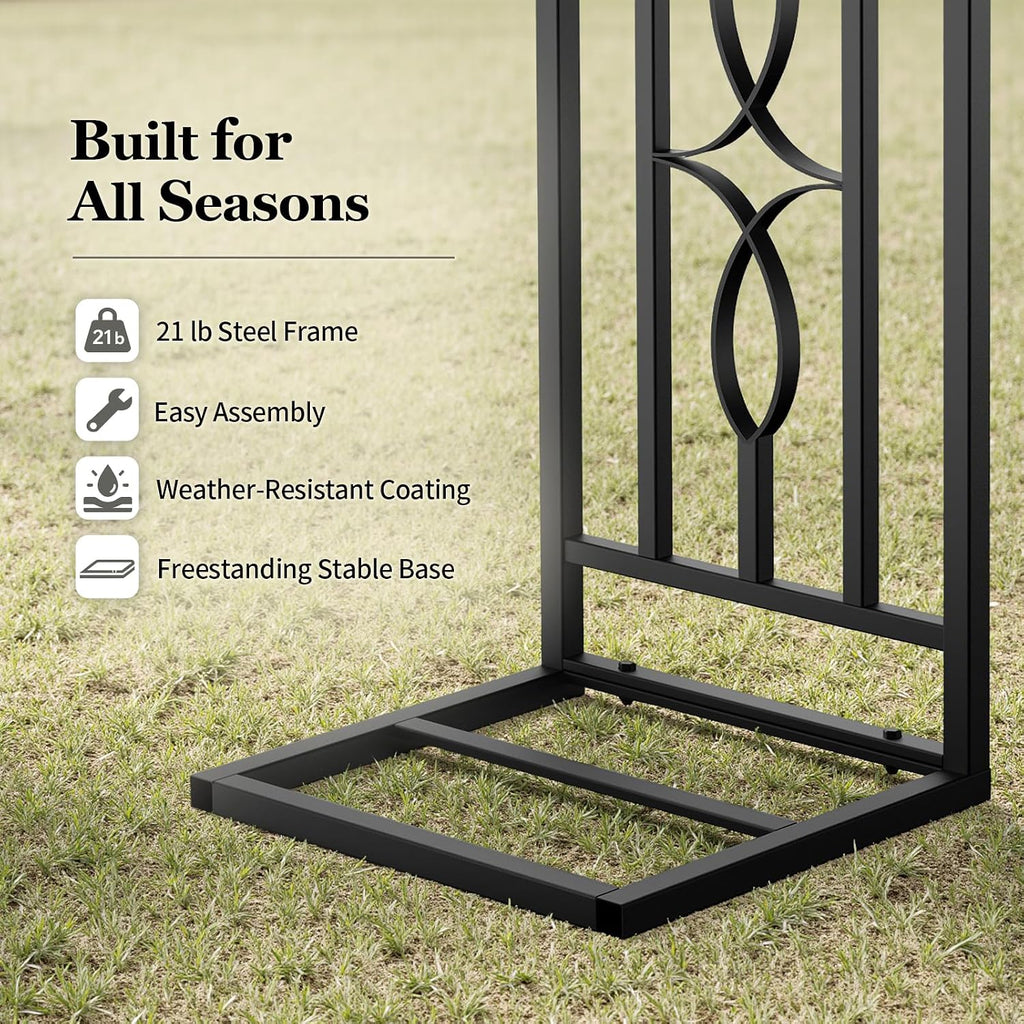 55"W×87"H Heavy Duty Stable Base Metal Garden Arch Trellis