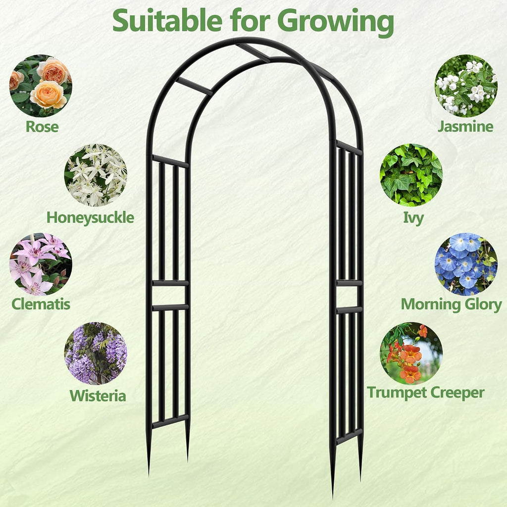 47x95in Rustproof Metal Garden Arch Trellis