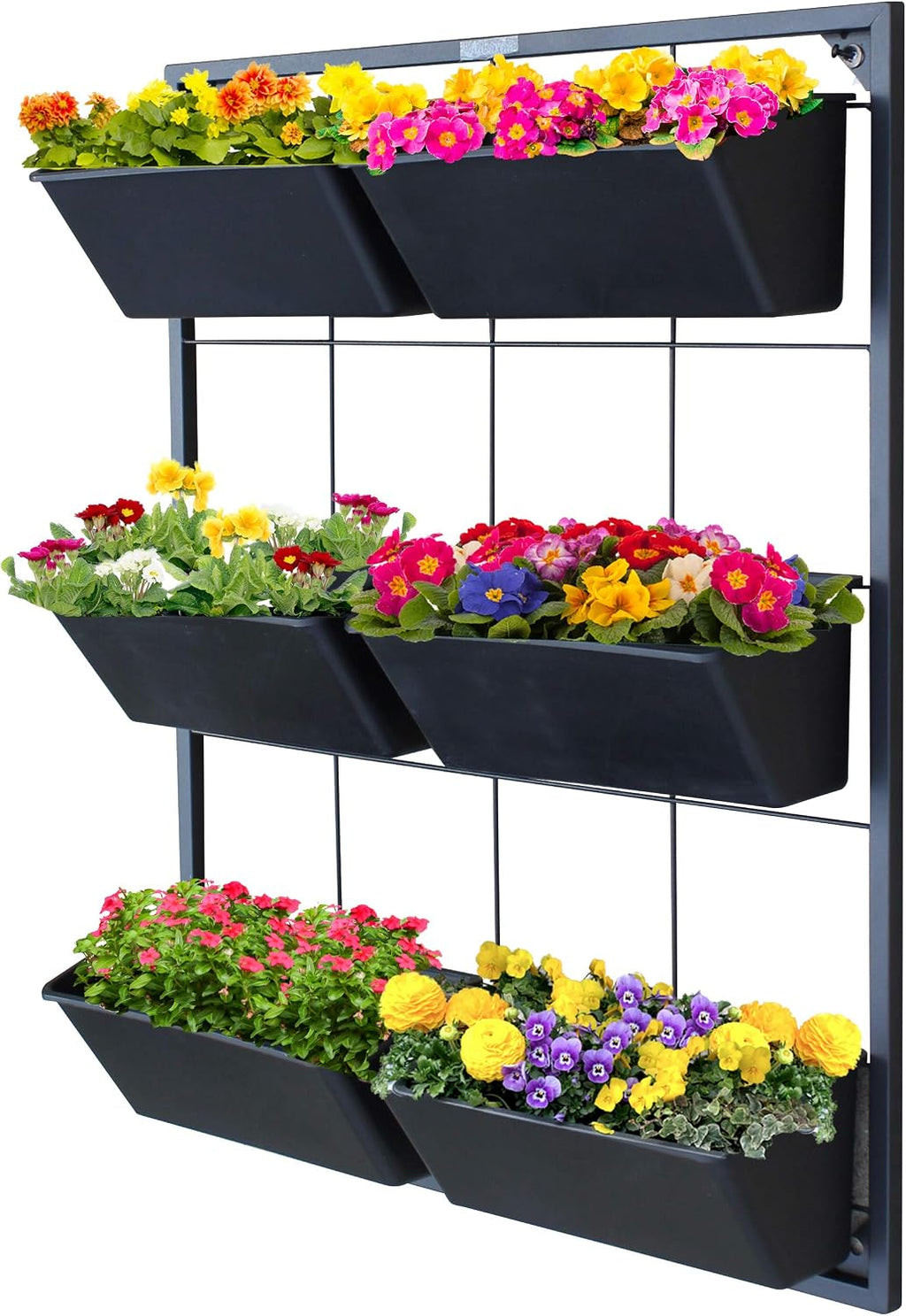 Metal Frame 6 Pots Wall Garden Planter