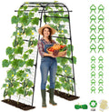 7.2ft Heavy Duty 20mm Metal Garden Arch Trellis with Netting & Gloves