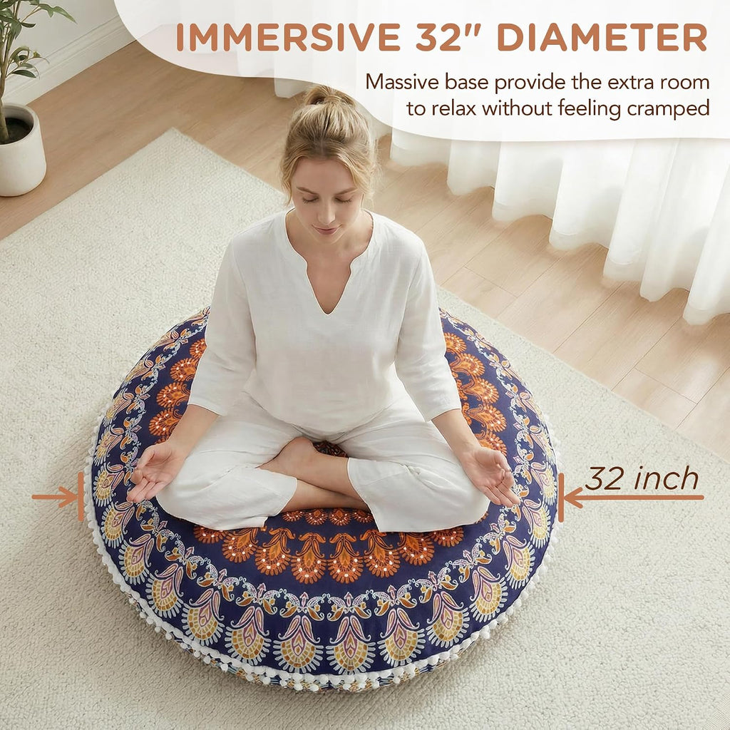 2 Yellow Mandala Memory Foam Cushions