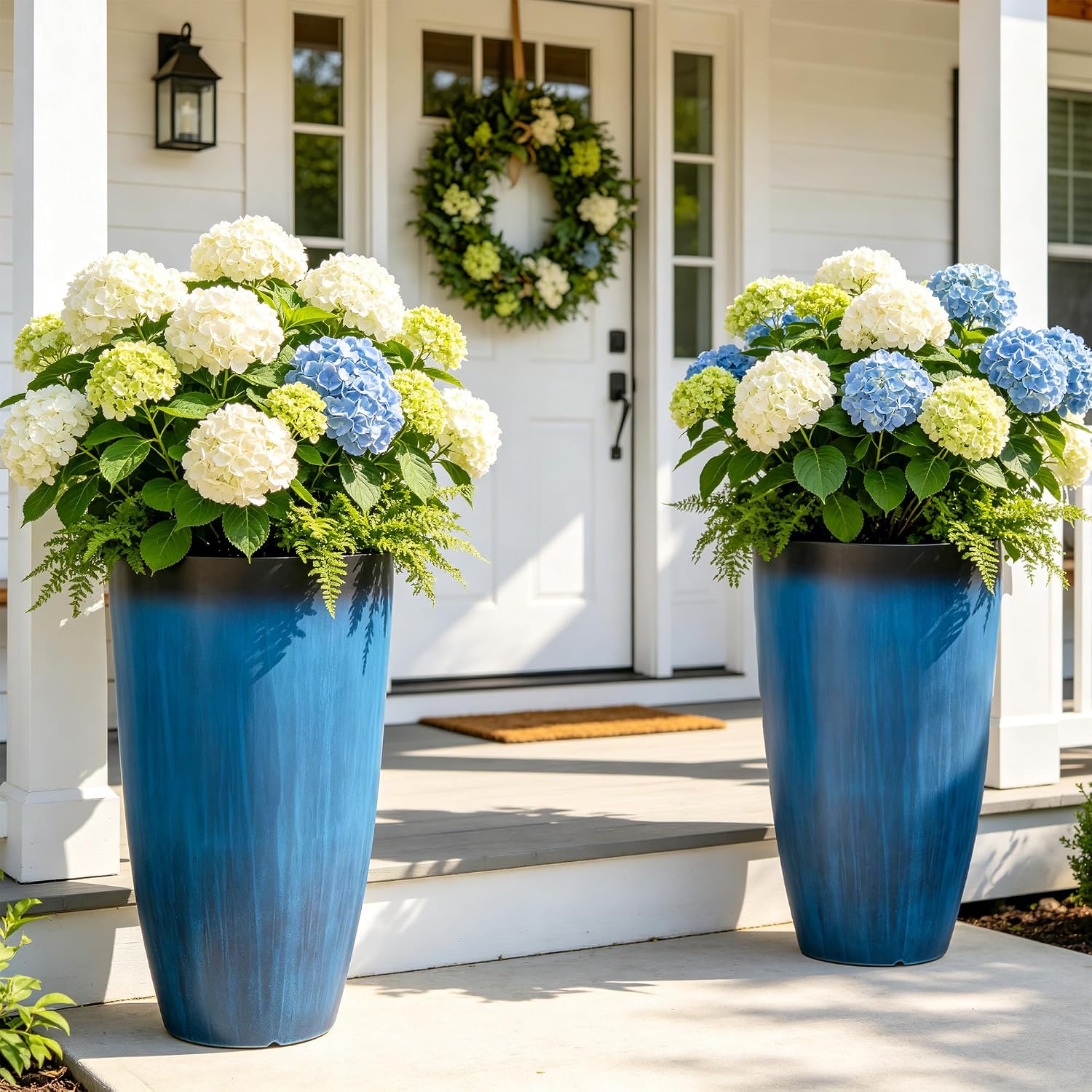 2Pcs 23.8in Cobalt Blue PP Planters