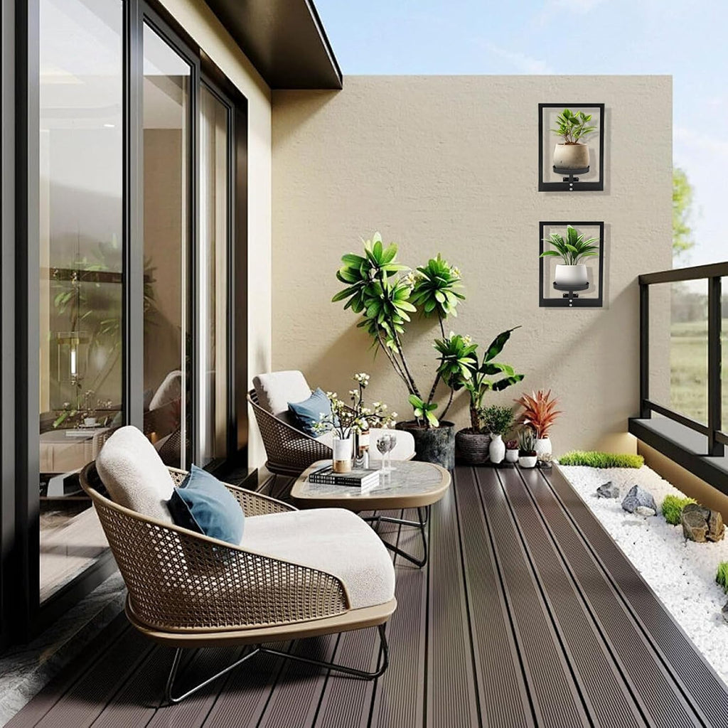 2 Metal Vertical Wall Plant Holders