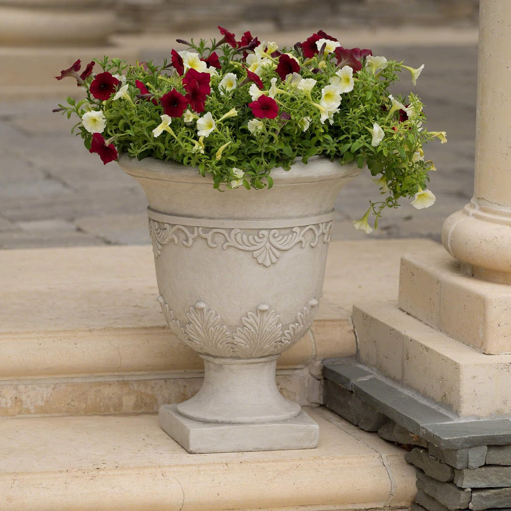 20" White Moroccan Urn Planter