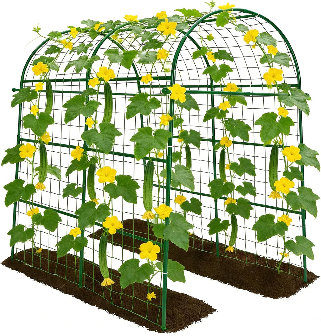 83"H×71"W×43"L Green Rustproof Garden Tunnel Trellis for Vines