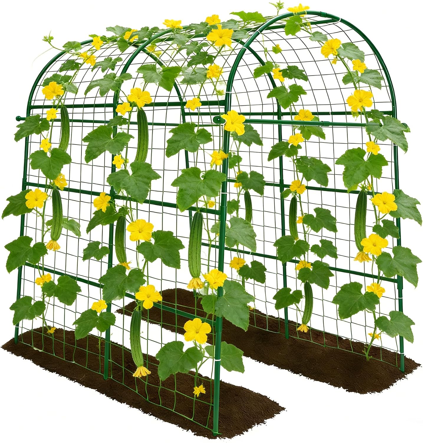 83"H×71"W×43"L Green Rustproof Garden Tunnel Trellis for Vines