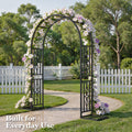 55"W×87"H Heavy Duty Stable Base Metal Garden Arch Trellis