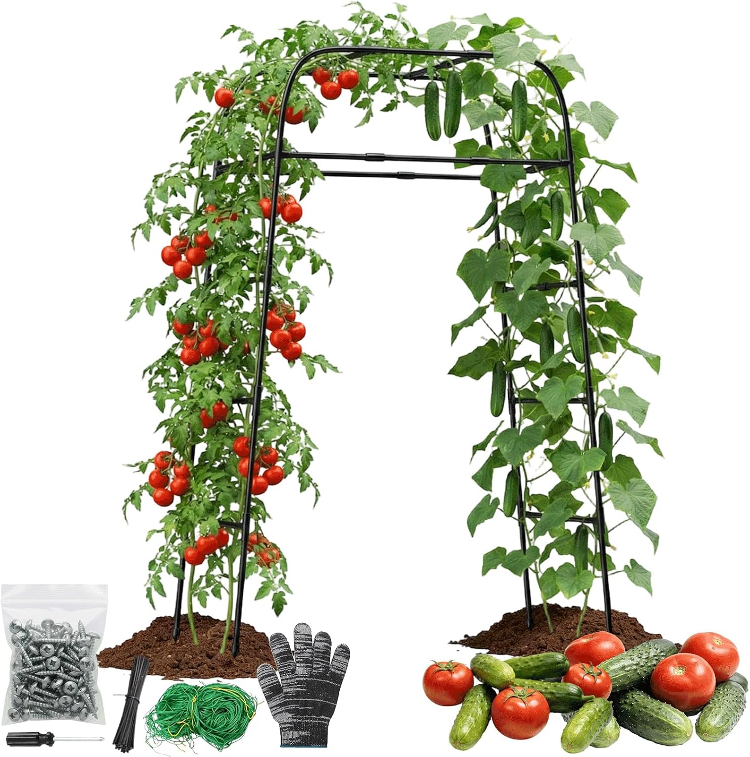 83in Rustproof Steel Garden Tunnel Trellis for Vegetables