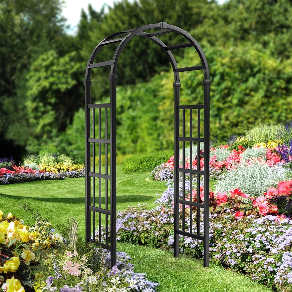 Black Vinyl PVC Garden Arbor Wedding Arch Trellis