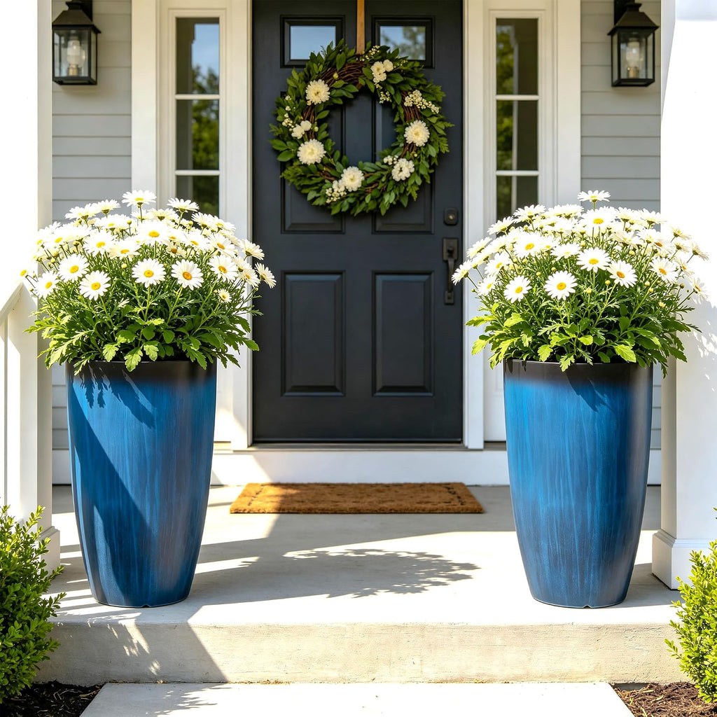 2Pcs 23.8in Cobalt Blue PP Planters