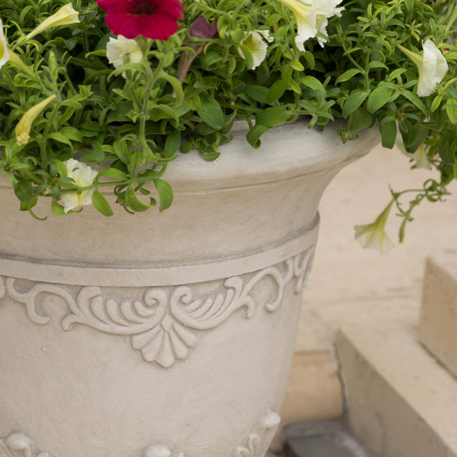 20" White Moroccan Urn Planter