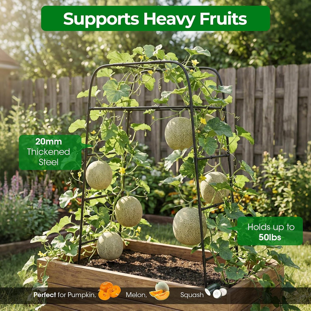 83in Rustproof Steel Garden Tunnel Trellis for Vegetables
