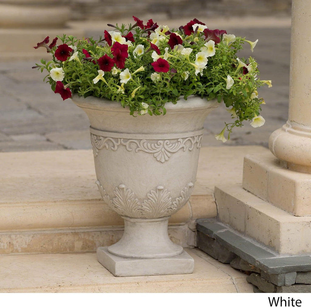 20" White Moroccan Urn Planter