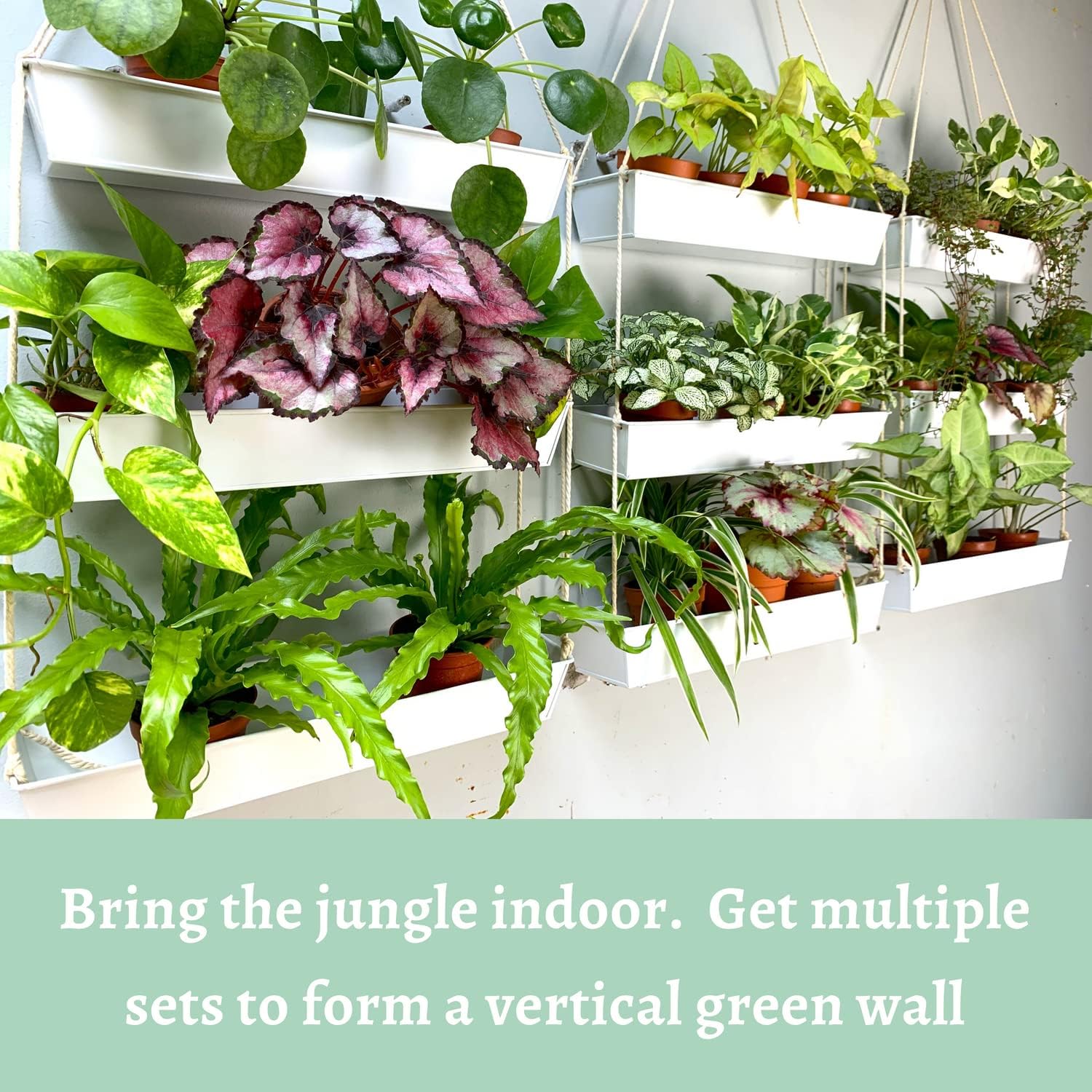 16in White 3-Tier Metal Wall Hanging Planter