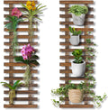 2 Wooden Wall Trellis Plant Planters