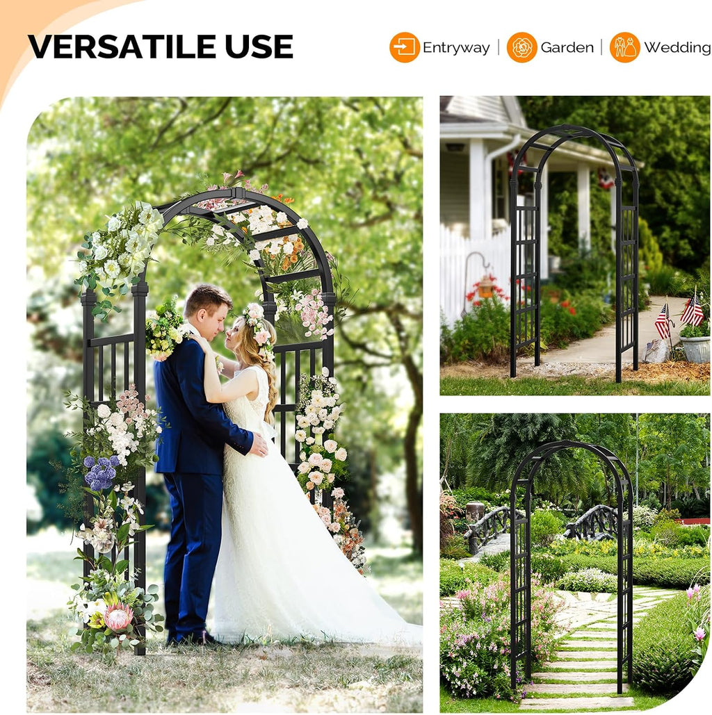 Black Vinyl PVC Garden Arbor Wedding Arch Trellis