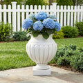23in Antique White MGO Pedestal Urn Planter