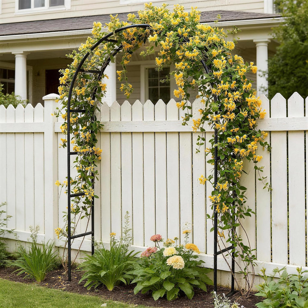 Multi Size Black Rustproof Metal Garden Arch Trellis for Plants Wedding