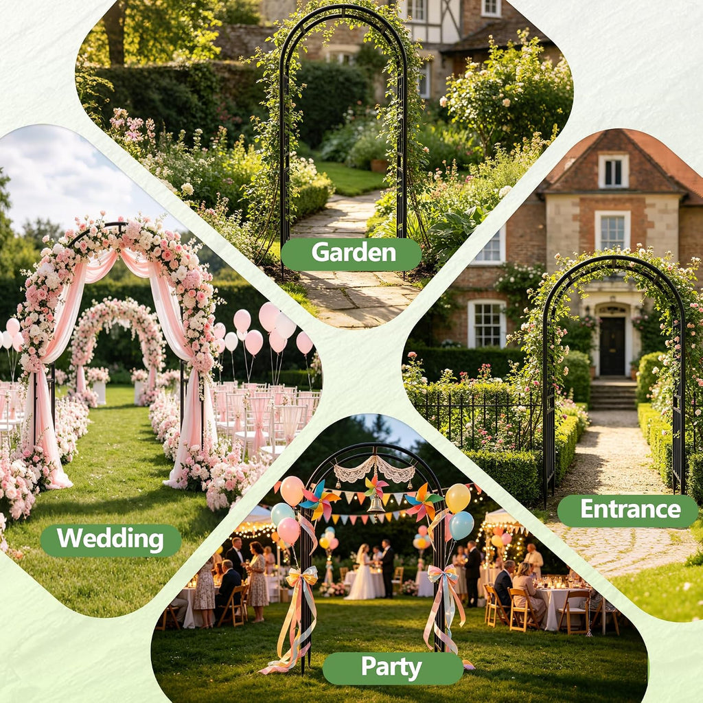 47x95in Rustproof Metal Garden Arch Trellis