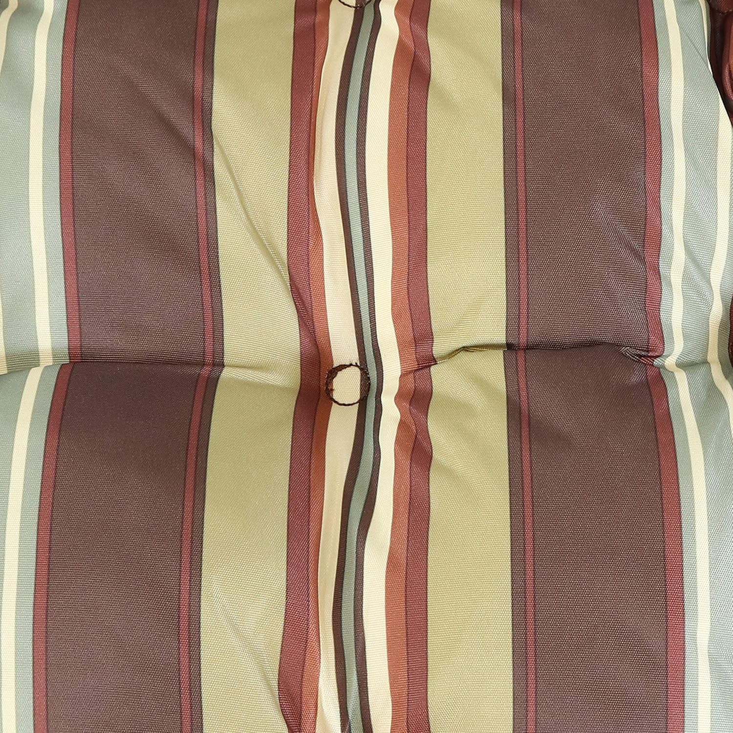 2 Brown Stripes Round Tufted Cushions