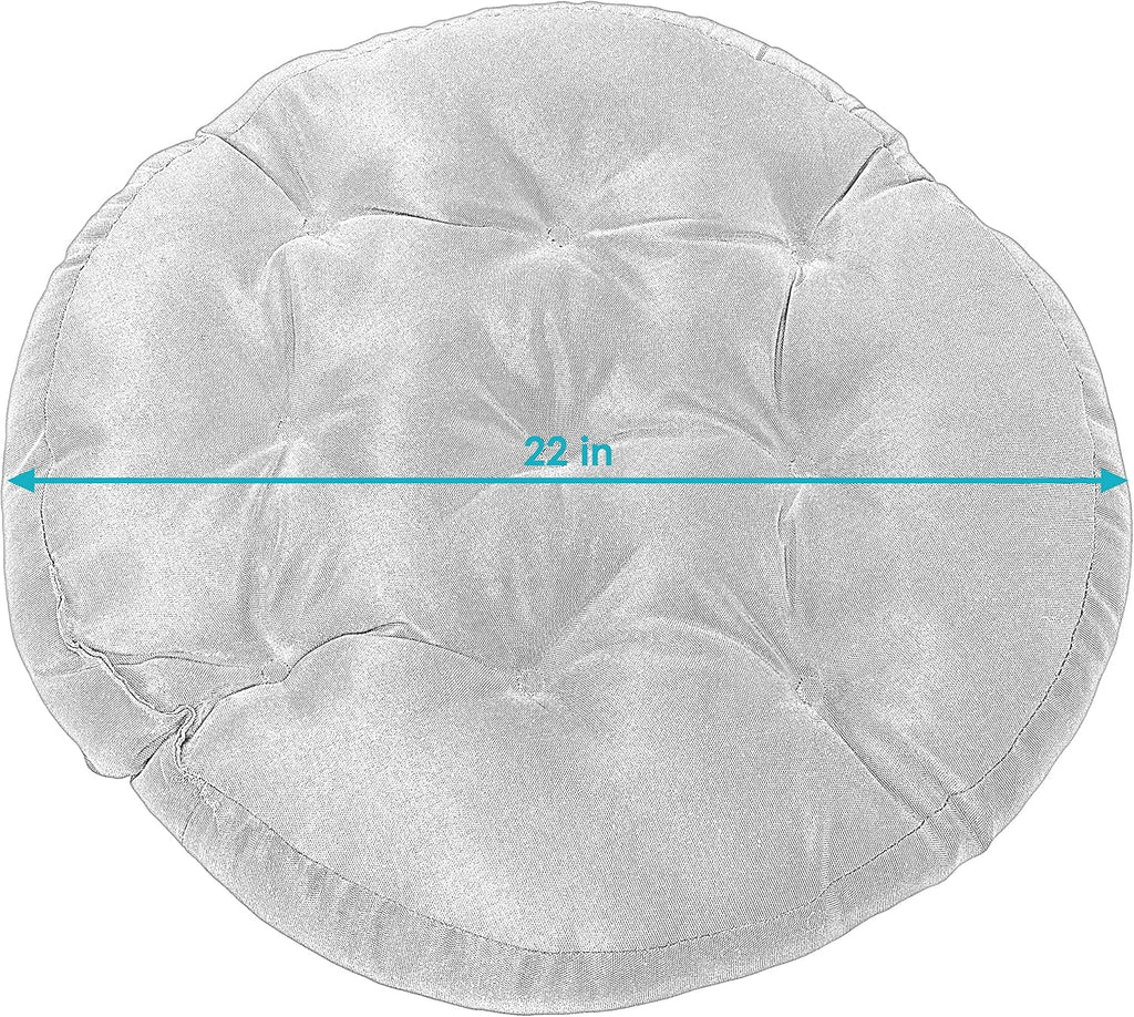 2 Brown Stripes Round Tufted Cushions